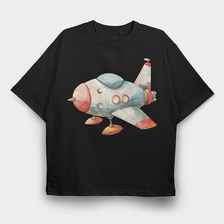 Flying Spaceship Ride, Tricou Oversize Barbati (Unisex)