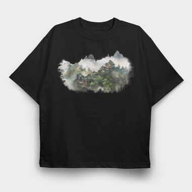 Fog Captures Mountain Mist, Tricou Oversize Barbati (Unisex)