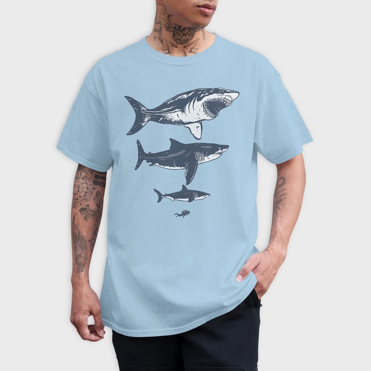 Megalodon Sizes, Tricou Barbati (Unisex)