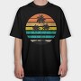 Sunset Palms Beach Vibes, Tricou Oversize Barbati (Unisex)
