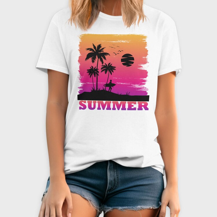 Sunset Surfer Vibes, Tricou Barbati (Unisex)