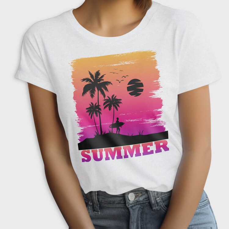 Sunset Surfer Vibes, Tricou Femei