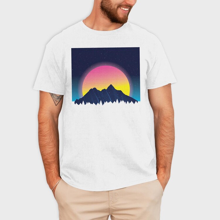Neon Landscape, Tricou Barbati (Unisex)