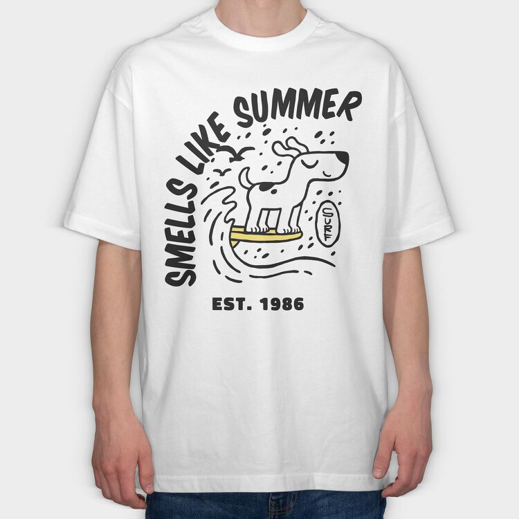 Smells Like Summer Dog, Tricou Oversize Barbati (Unisex)
