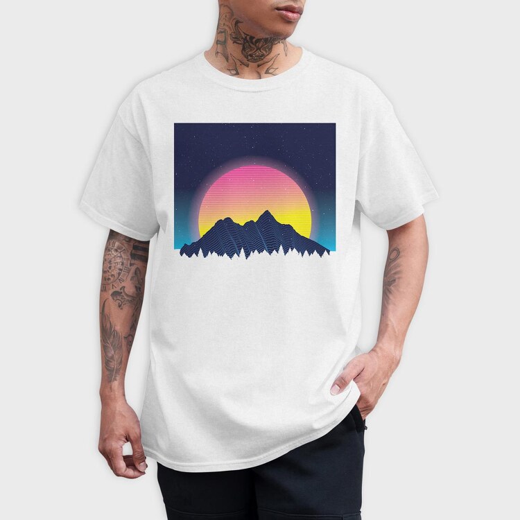 Neon Landscape, Tricou Barbati (Unisex)