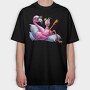 Flamingo Drink Cooler, Tricou Oversize Barbati (Unisex)