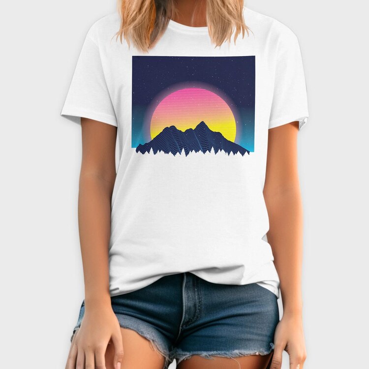 Neon Landscape, Tricou Barbati (Unisex)