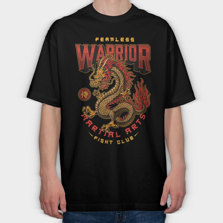 Warrior Dragon Martial Arts, Tricou Oversize Barbati (Unisex)