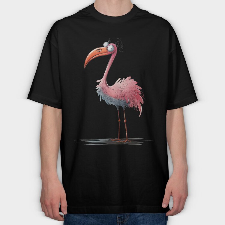 Flamingo Feet Cartoon, Tricou Oversize Barbati (Unisex)