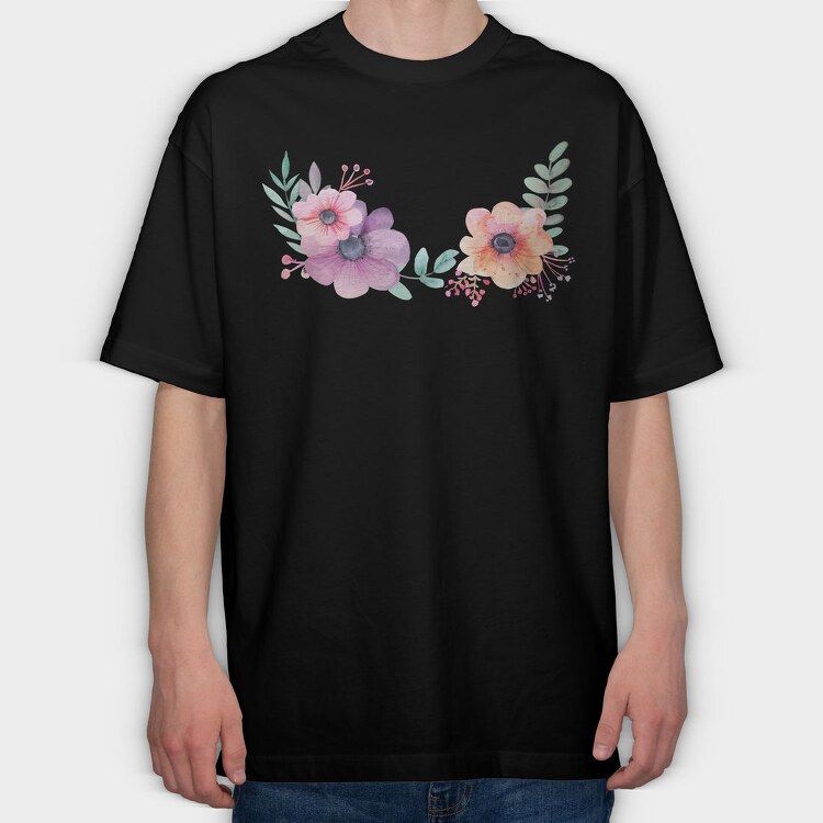 Flowers Blossom Bunch, Tricou Oversize Barbati (Unisex)