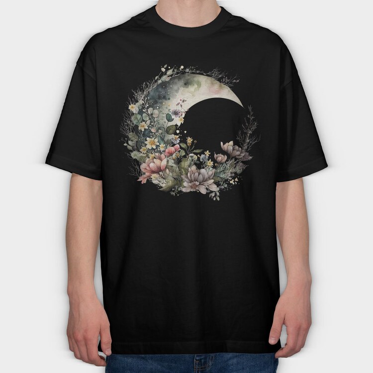 Floral Night Garden, Tricou Oversize Barbati (Unisex)