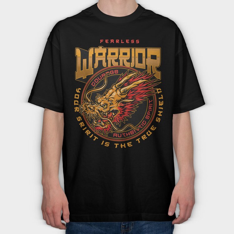 Warrior Dragon Shield, Tricou Oversize Barbati (Unisex)