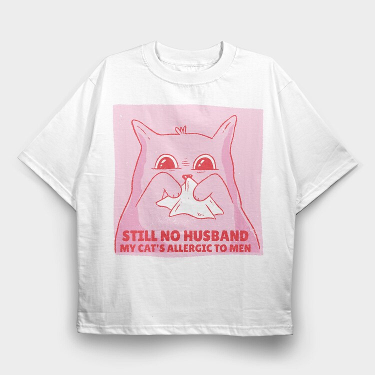 Allergic Cat, Tricou Oversize Barbati (Unisex)