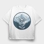 Alpine Flower Circle, Tricou Oversize Barbati (Unisex)