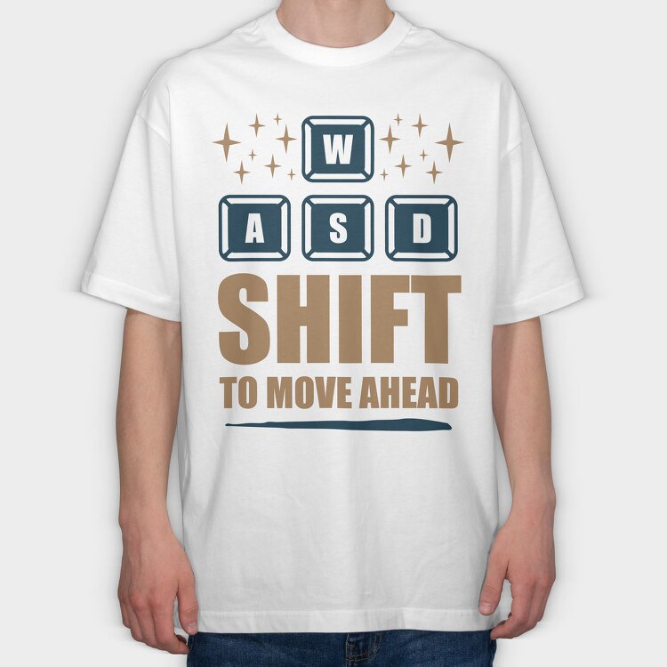 Wasd Shift Ahead, Tricou Oversize Barbati (Unisex)