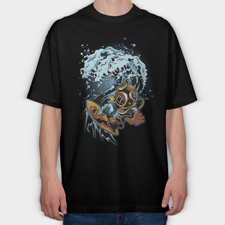 Diving Wave Splash, Tricou Oversize Barbati (Unisex)