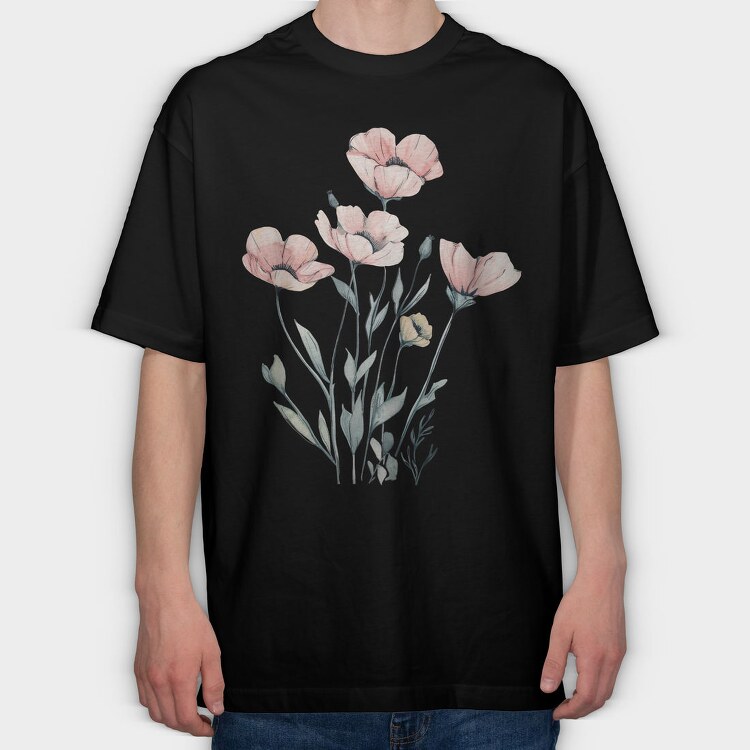 Flowers In Bloom, Tricou Oversize Barbati (Unisex)