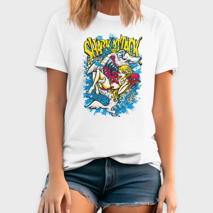Shark Attack Queen, Tricou Barbati (Unisex)