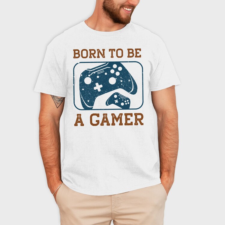 Born To Be A Gamer, Tricou Barbati (Unisex)