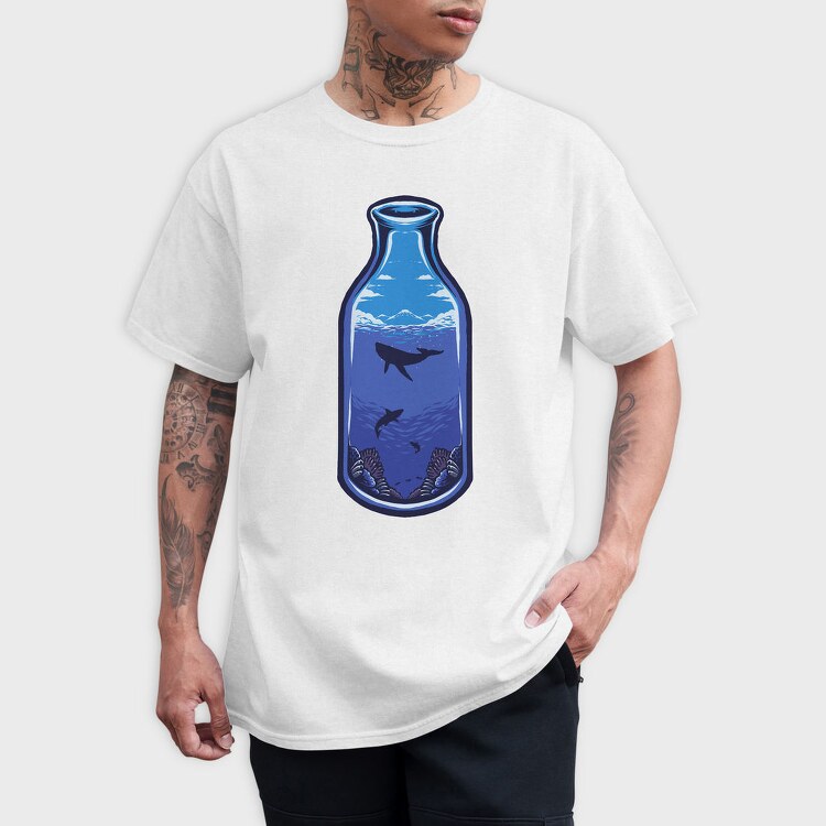 Whale In A Bottle, Tricou Barbati (Unisex)