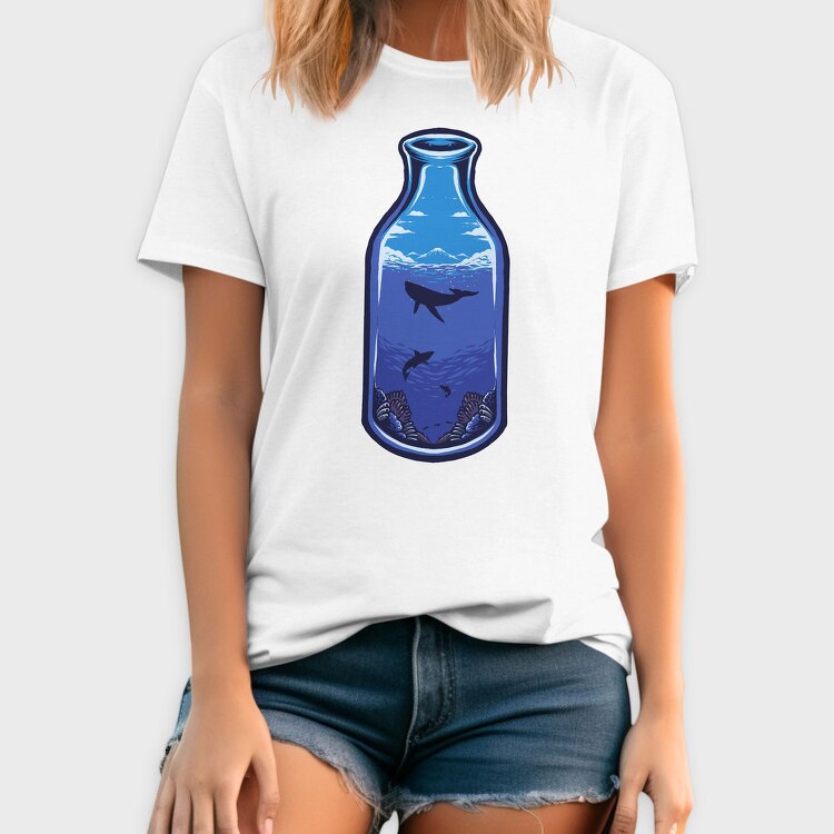 Whale In A Bottle, Tricou Barbati (Unisex)