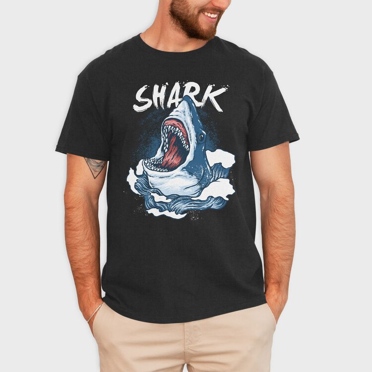 Shark Attack Wave, Tricou Barbati (Unisex)