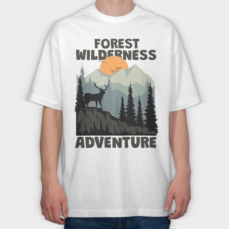 Forest Wilderness Adventure, Tricou Oversize Barbati (Unisex)