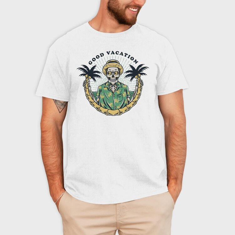 Good Vacation Skull, Tricou Barbati (Unisex)