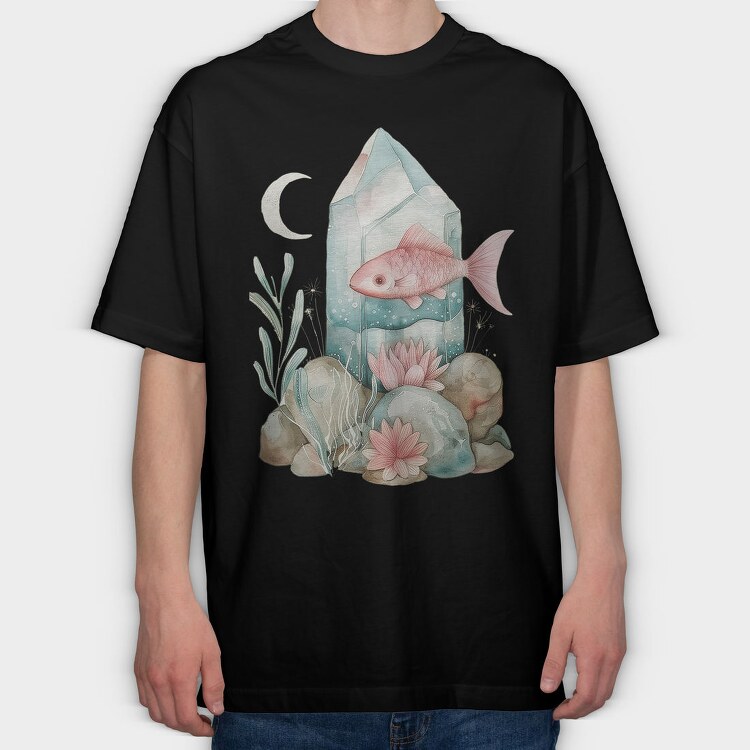Fish Crystal Ocean, Tricou Oversize Barbati (Unisex)