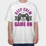 Keep Calm Game On, Tricou Oversize Barbati (Unisex)