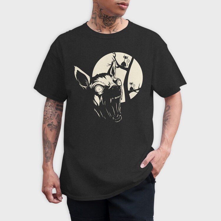 Wolf Howl Moon Cat, Tricou Barbati (Unisex)