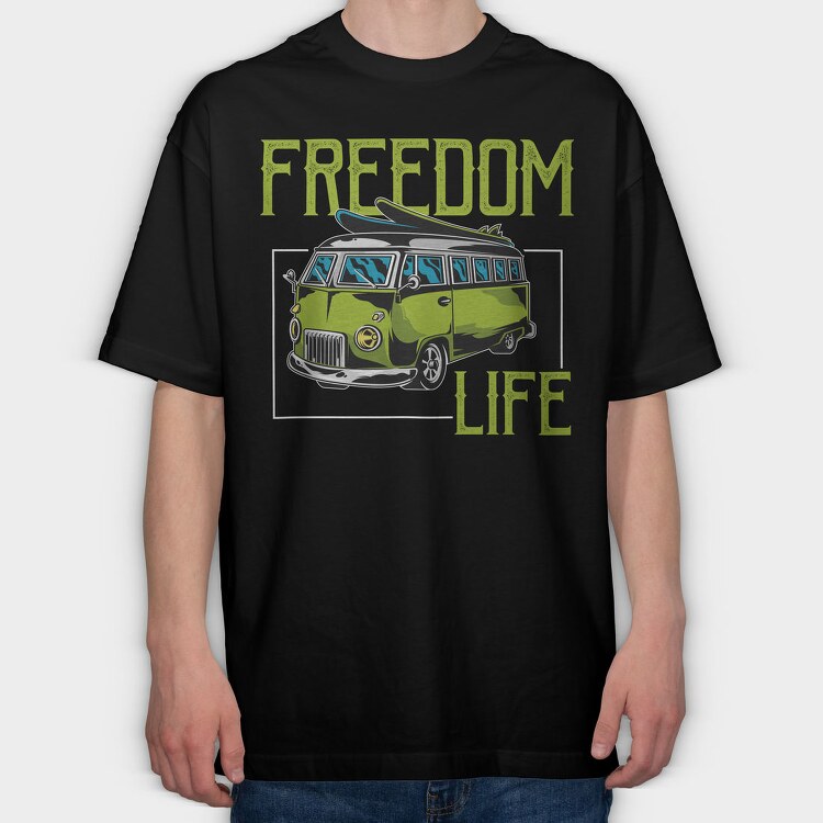 Freedom Life Van, Tricou Oversize Barbati (Unisex)