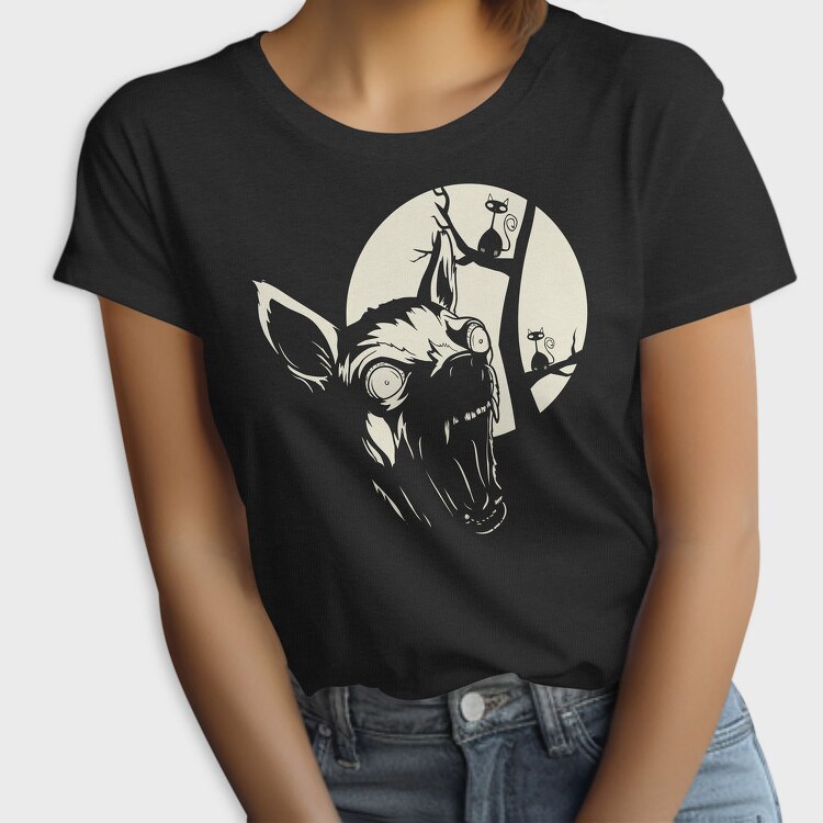 Wolf Howl Moon Cat, Tricou Femei