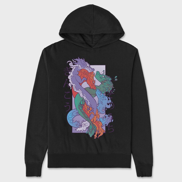 Ancient Dragon Creatures Four Elements, Hanorac Oversize Barbati (Unisex)