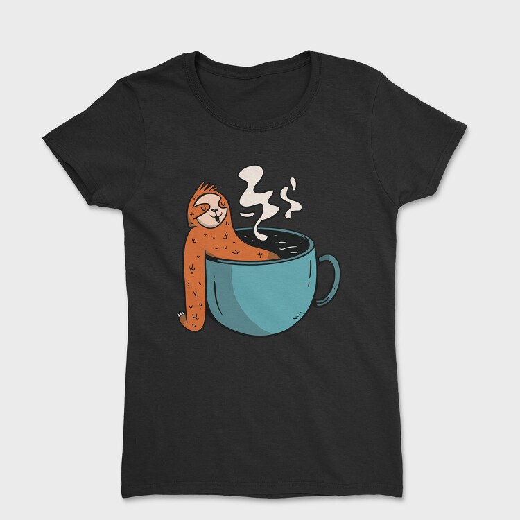 Sloth Coffee Hot Tub, Tricou Femei