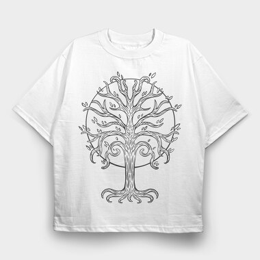 Ancient Magical Tree Nature, Tricou Oversize Barbati (Unisex)