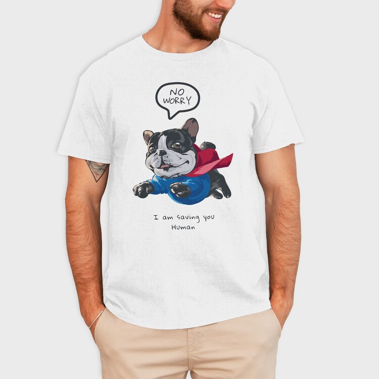 Bulldog Superhero, Tricou Barbati (Unisex)