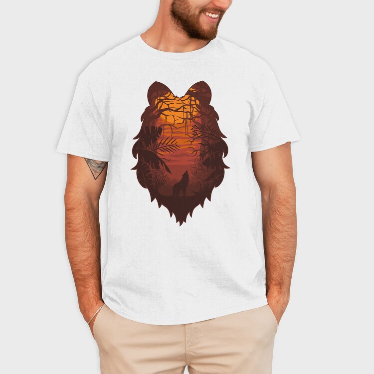 Wolf Howl Sunset, Tricou Barbati (Unisex)