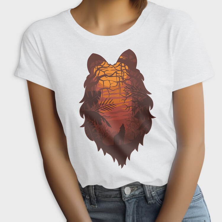 Wolf Howl Sunset, Tricou Femei