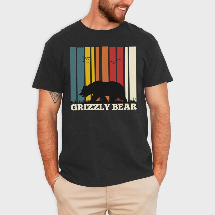 Grizzly Bear Sunset, Tricou Barbati (Unisex)