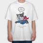 Bulldog Superhero, Tricou Oversize Barbati (Unisex)