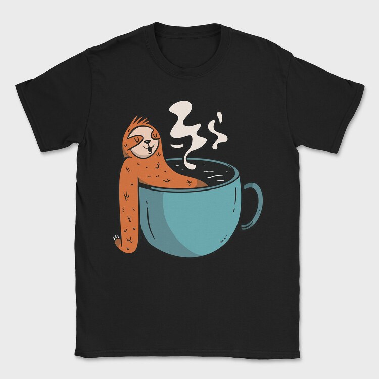 Sloth Coffee Hot Tub, Tricou Barbati (Unisex)