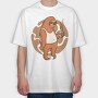 Sloth With Coffee Mug, Tricou Oversize Barbati (Unisex)