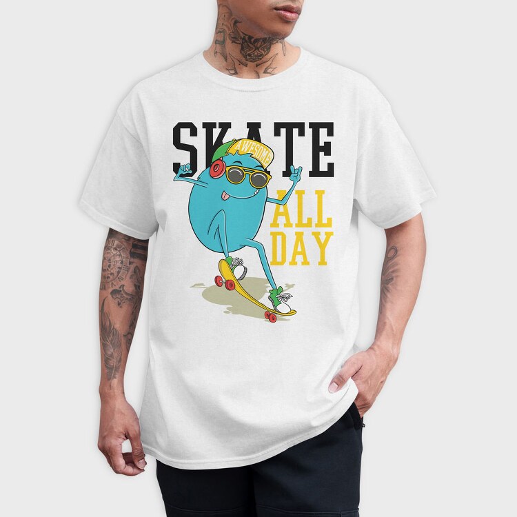 Skate All Day, Tricou Barbati (Unisex)