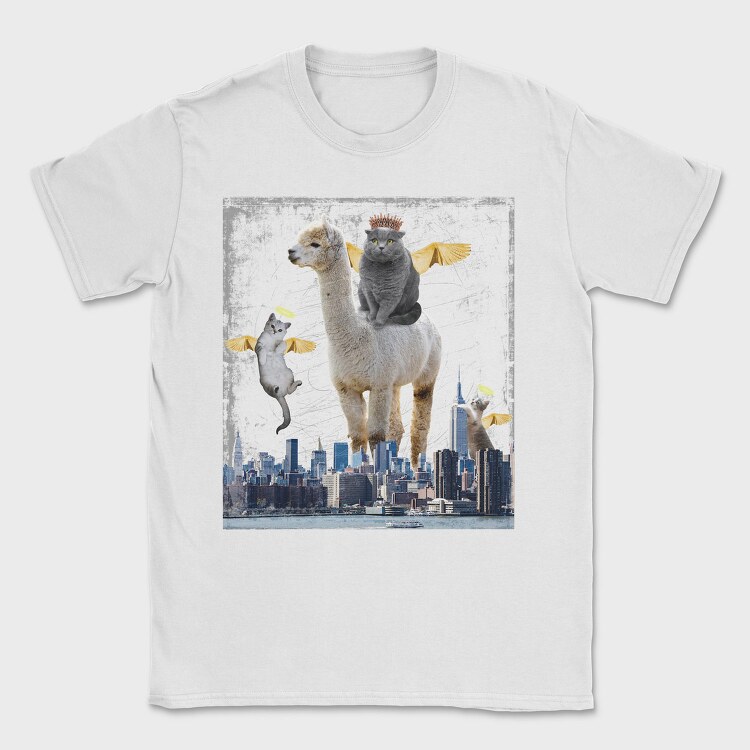 Angel Cats Surreal Collage, Tricou Barbati (Unisex)