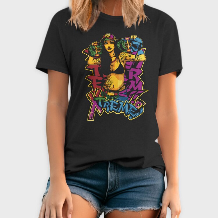 Skate Girl Tattoo, Tricou Barbati (Unisex)