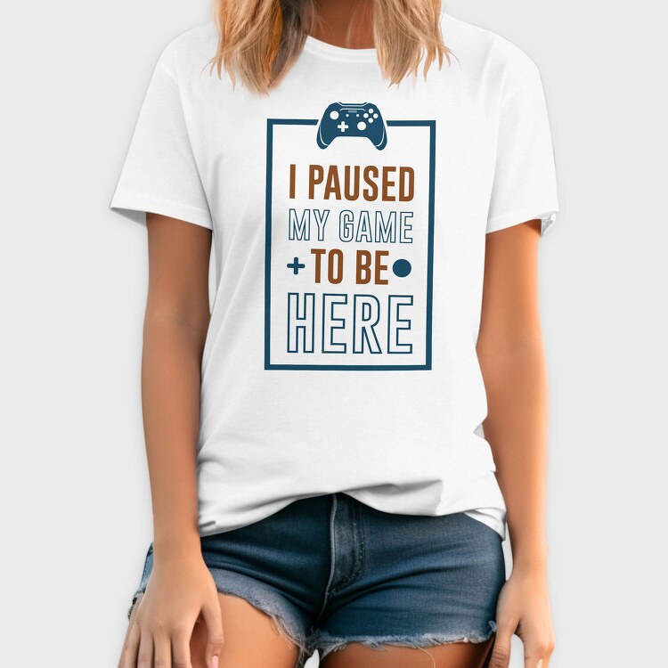 Game Pause Here, Tricou Barbati (Unisex)