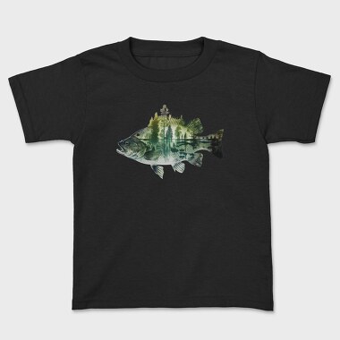 Fishing Forest Silhouette, Tricou Copii
