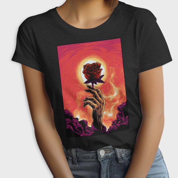 Burning Rose Hand, Tricou Femei