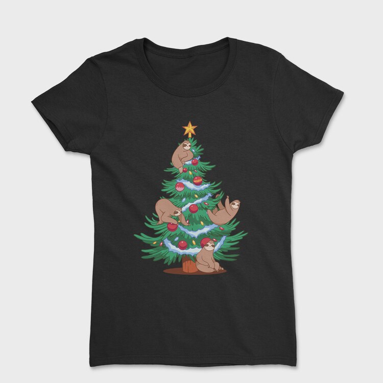 Sloth Christmas Tree, Tricou Femei